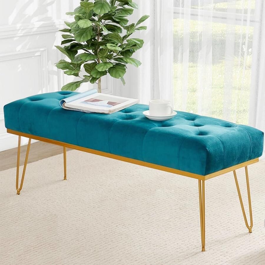 PEAM Multifunctionele Stoffen Poef – Hoge Dichtheid & Comfort – Blauw – Ideaal voor Woonkamer & Slaapkamer