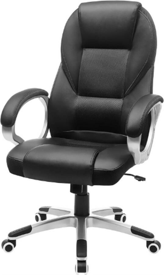 PEAM OBG22B Bureaustoel Ergonomische Bureaustoel Groot Formaat Verstelbare Rugleuning Comfortabele Bekleding Zwart