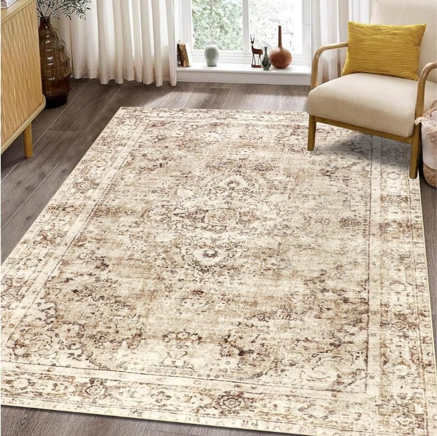 PEAM Oosters Tapijt 80 X 150 Cm Antislip Wasbaar Vloerkleed Voor Woonkamer Zacht Laagpolig Tapijt Voor Slaapkamer Eetkamer Keuken Kantoor