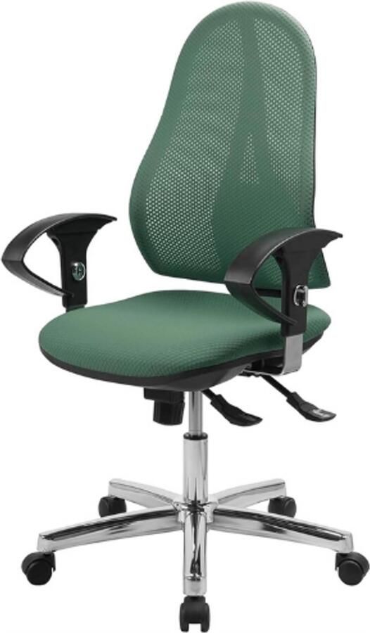 PEAM Open Point SY AZ Bureaustoel Kunststof Ergonomisch Design In Hoogte Verstelbaar Met Armleuningen Mint Eén Maat