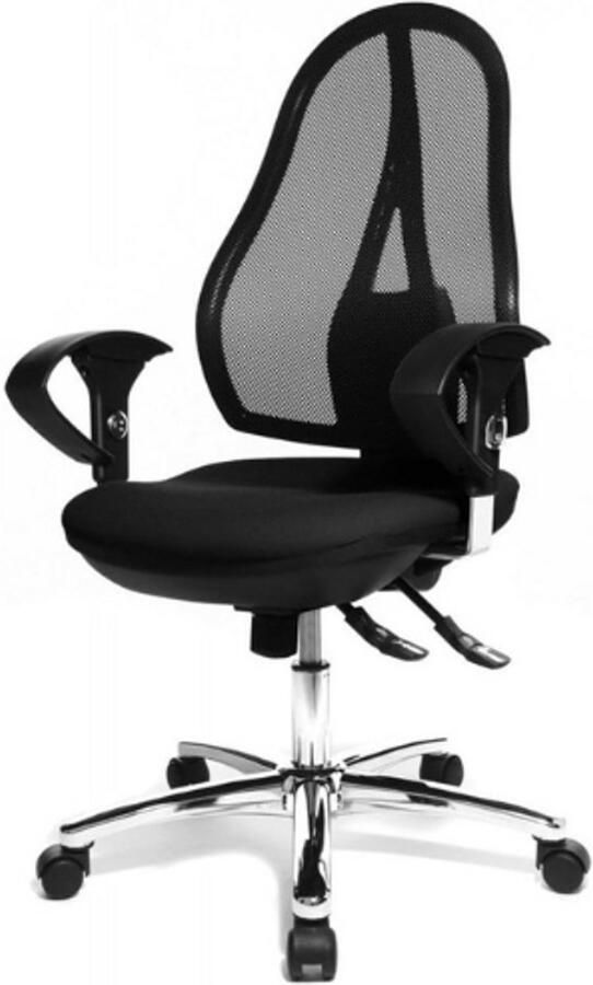 PEAM Open Point SY Deluxe Ergonomische Draaistoel Zwarte Stoffen Bureaustoel Met Armleuningen Comfortabele In Hoogte Verstelbare Kantoorstoel