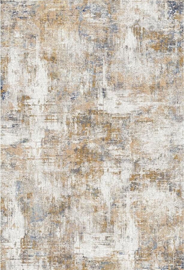 PEAM Patchwork Vloerkleed 200x300cm Laagpolig Antislip & Wasbaar Modern Design Voor Woonkamer Slaapkamer & Eetkamer Gouden Morgen