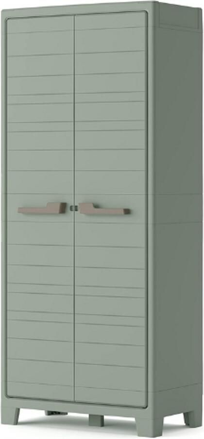 PEAM Planet Outdoor Kast 8 Verstelbare Planken 80x44x182 Cm Kunststof Opbergkast Tuinkast Waterbestendig ECOMMERCE Pack