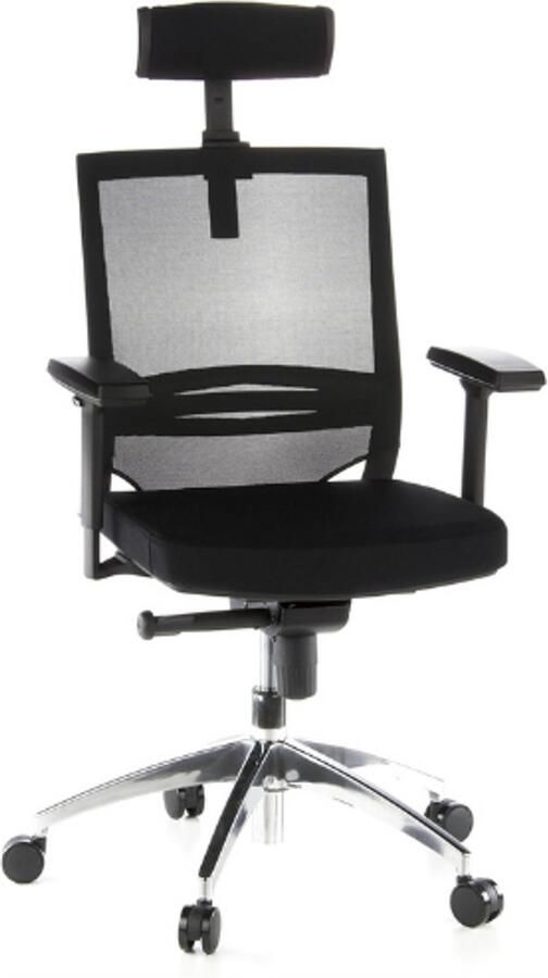 PEAM Porto Max 657240 Professionele Bureaustoel Zwart Ergonomisch Stoel Met Verstelbare Hoofdsteun Lendensteun Mesh Rugleuning In Hoogte Verstelbaar Comfortabel Voor Kantoor Of Thuis