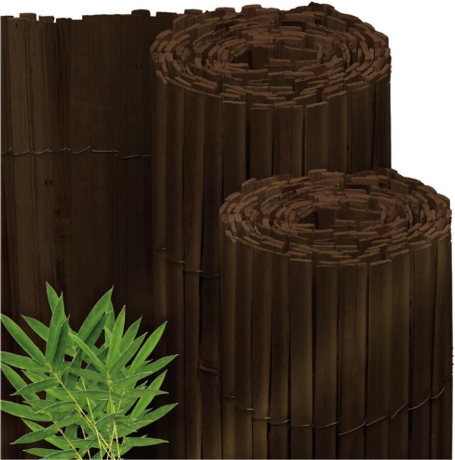 PEAM Privacy Scherm Bamboo Donkerbruin 180x600 cm – Weerbestendig Bamboe Mat Wind Scherm Tuin Balkonscherm – Robuust Natuurlijk Inkijkbescherming van Natuurlijk Bamboe Tuinscherm – B55