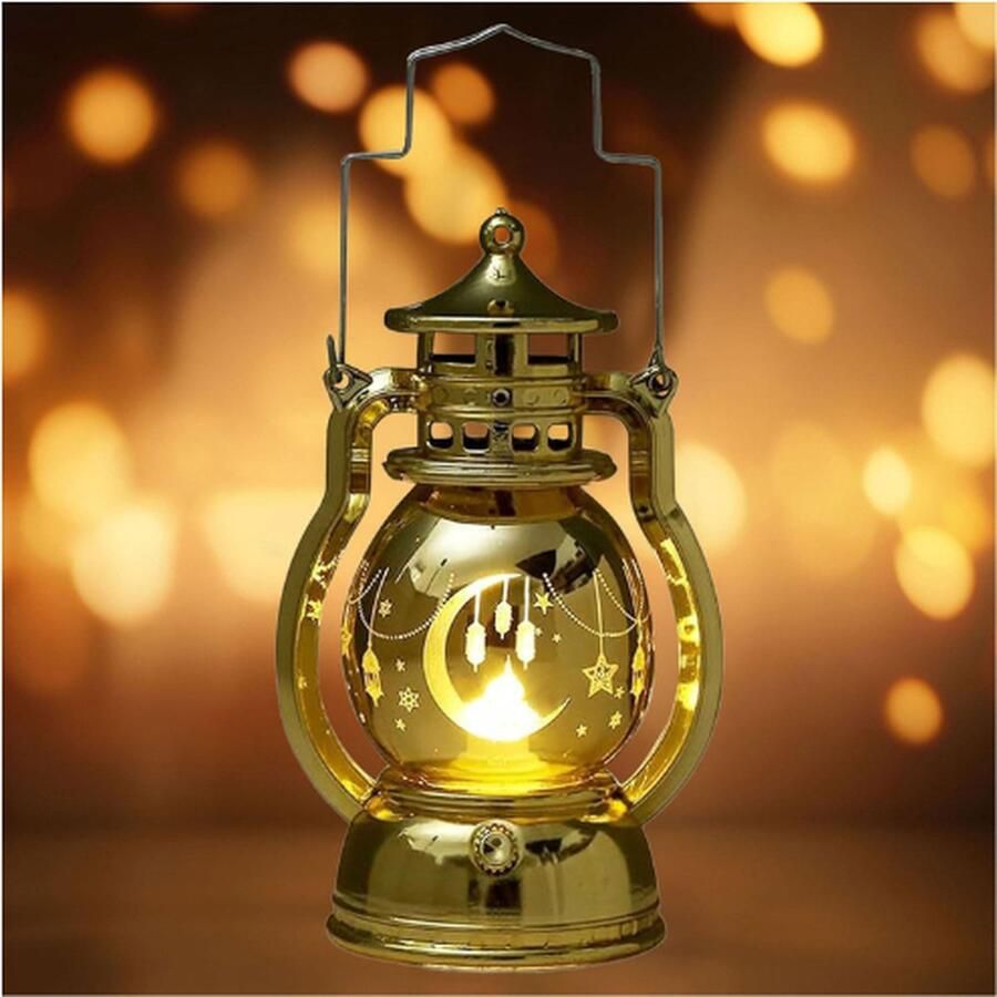PEAM Ramadan Decoratieve Lantaarn Vintage Lantaarn Decoratie Ramadan Decoratieve Lamp Set Ramadan Kareem Decoratie Lantaarn Eid Mubarak Decoratie Maan Ster Lantaarn Ramadan Lantaarn [Energieklasse B]
