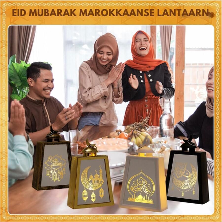 PEAM Ramadan Decoratieve Lantaarn Vintage Lantaarn Decoratie Ramadan Decoratieve Lamp Set Ramadan Kareem Decoratie Lantaarn Eid Mubarak Decoratie Maan Ster Lantaarn Ramadan Lantaarn