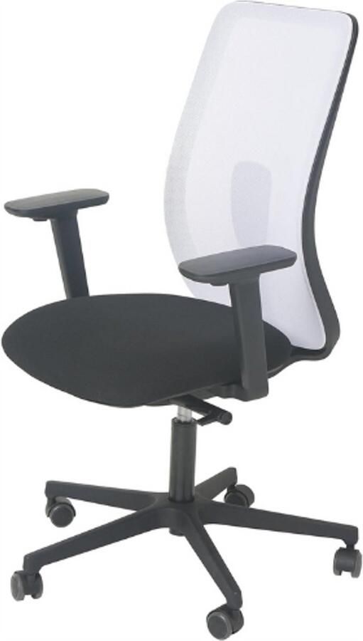 PEAM Real Work Ergonomische Bureaustoel Ademend Mesh Draaibaar Kantelbaar In Hoogte Verstelbare Armleuningen Basis Met Wielen Zwart + Wit Italiaans