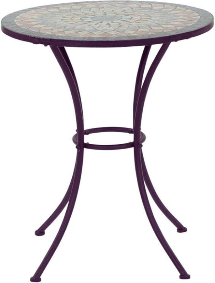 PEAM Prato Bistrotafel Ronde Mozaïek Tafel Met Keramisch Tafelblad Stalen Frame In Mat Zwart (Ø 60 x 71 cm)