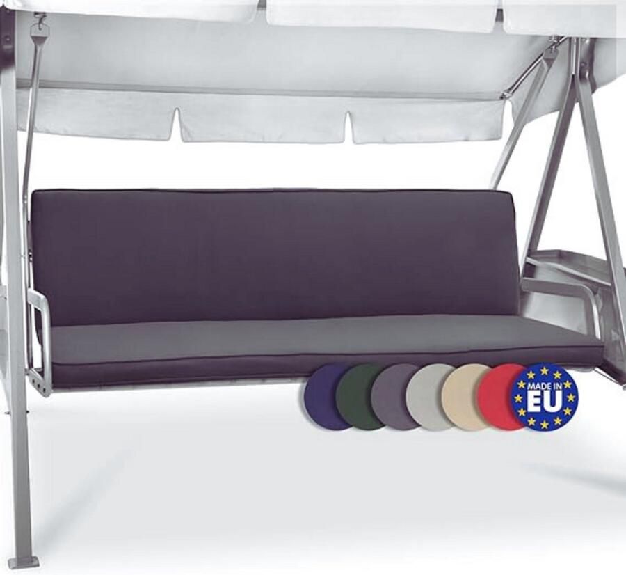 PEAM Set van 2 Bankkussens – 180x50x6 cm Comfortabele Loft HS Zitkussens voor Schommelbank & Tuinbanken Weerbestendig Stevig & Stijlvol – Antraciet