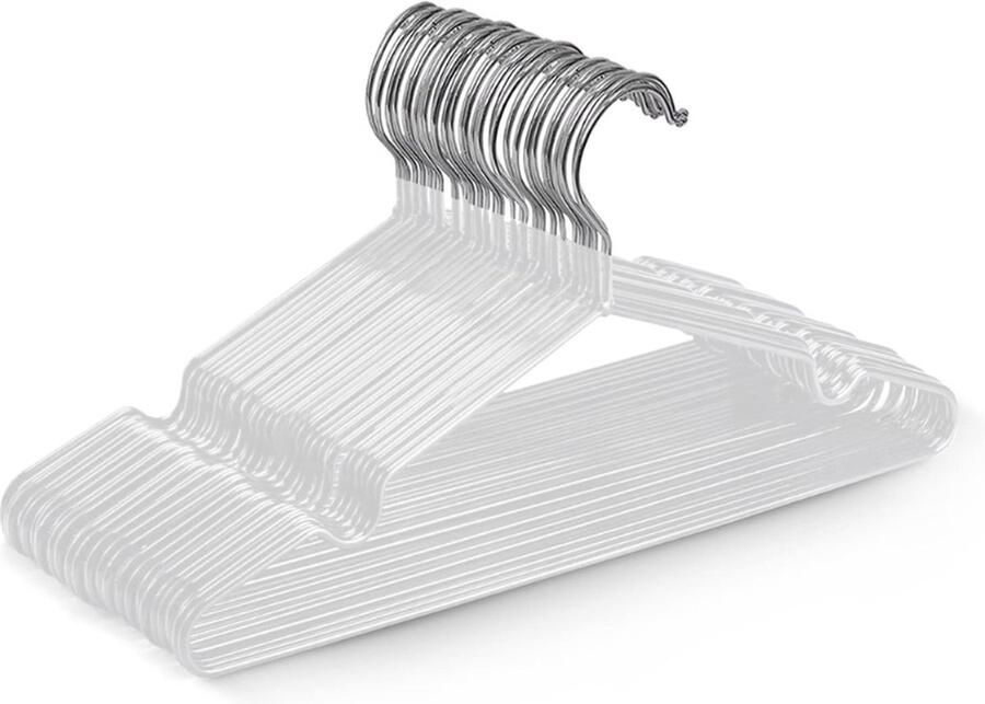 PEAM Set Van 20 Premium Rubber Gecoate Metalen Hangers – Zware Ruimtebesparende Organizer Voor Kledingkasten En Kapstokken (Wit)
