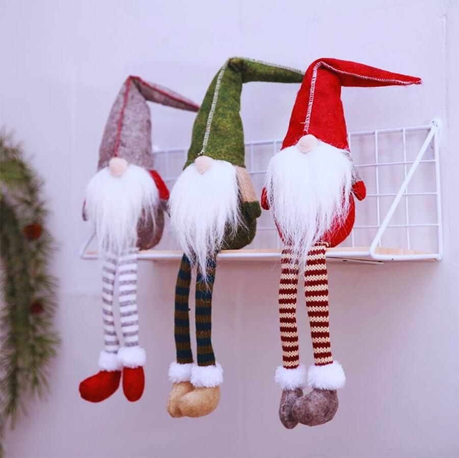 PEAM Set Van 3 Handgemaakte Zweedse Tomte Kabouters Pluche Kerst Gonk Decoratie Voor Tafel En Kerstboom Scandinavische Santa Elf Ornamenten Voor Huisdecoratie