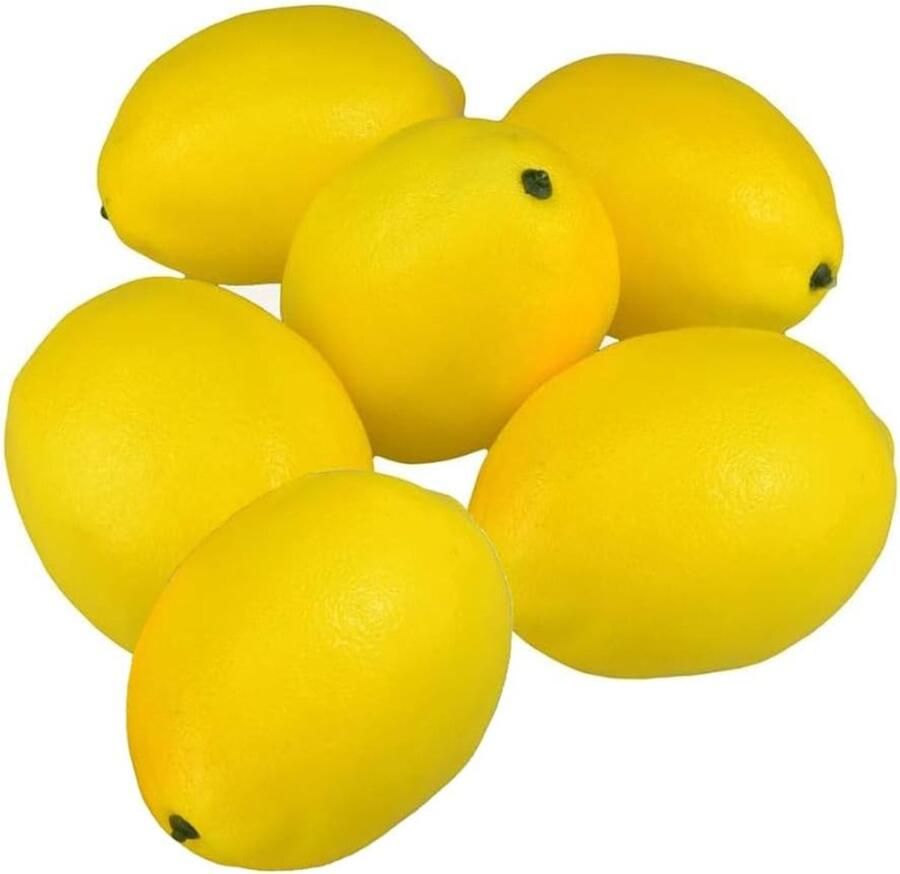 PEAM Set Van 6 Realistische Kunstgele Citroenen Perfecte Decoratie Voor Tafels En Centerpieces In Zomerstijl