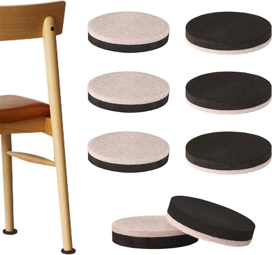 PEAM Set Van 8 Zelfklevende Meubelverhogers Rond Rubber Voor Bedhoogte Tafelverhoging En Tafelbeenverlenging