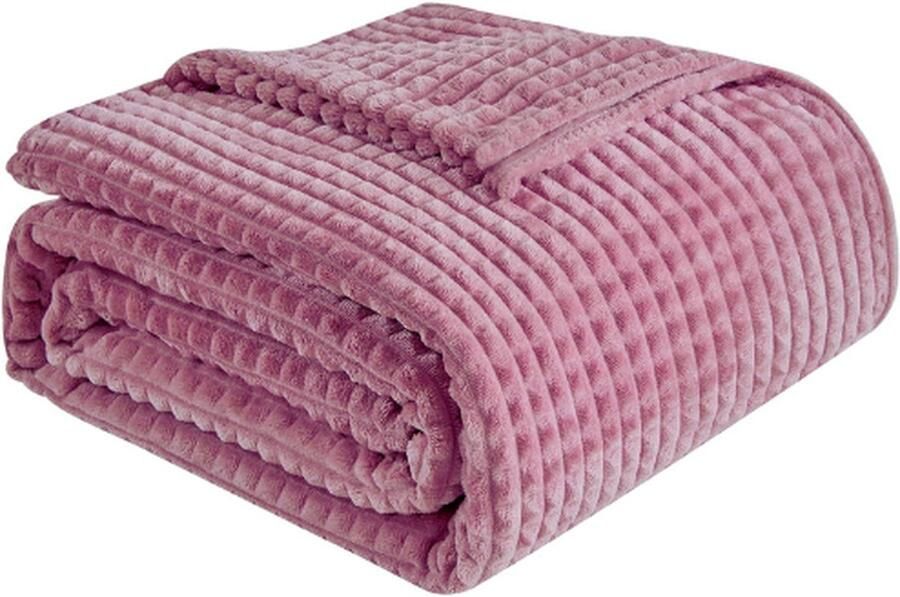 PEAM Sherpa-Deken Fleece Deken Zacht Pluche Warme en Gezellige Deken Dubbellaags 3D-Touch-Ervaring Perfect voor Bed Bank en Stoel Grijs Paars 152 4x203 2 cm