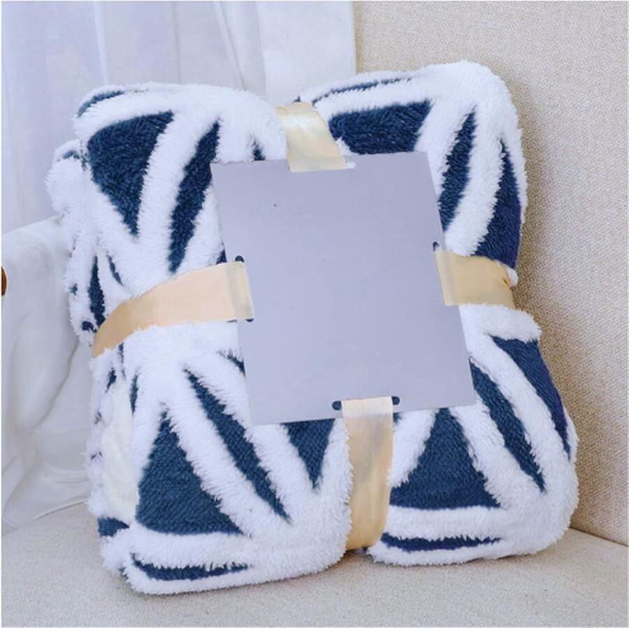 PEAM Sherpa Fleece Deken Fuzzy Zachte Gooi Deken Dubbelzijdige Deken voor Bank Slaapbank – Navy 180 x 205 cm – Super Zacht en Warm