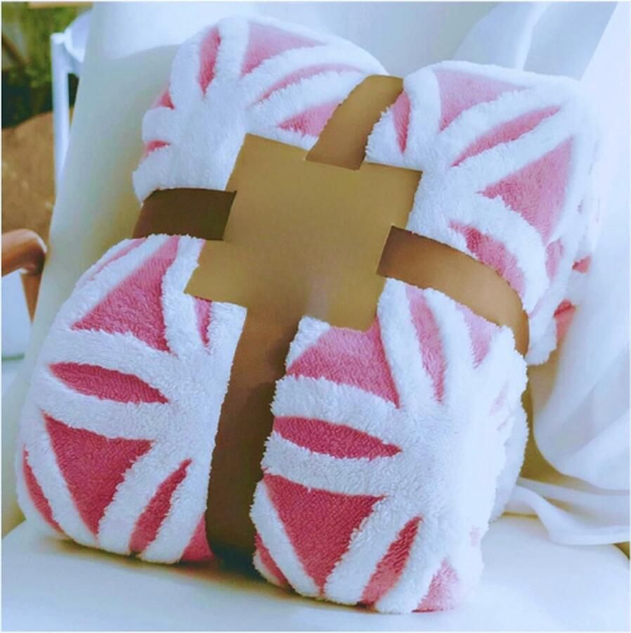 PEAM Sherpa Fleece Deken Veelzijdige Deken Sofa Plaid voor Bed Pluizige Zachte Extra Grote Plaid (Roze 150 x 205 cm)