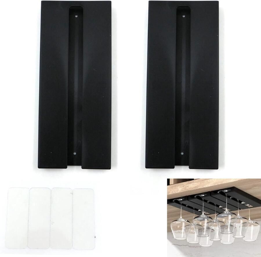 PEAM Stijlvolle Zwarte Wijnglashouder: Wandrek Voor Optimaal Wijnopslag In Keuken En Bar