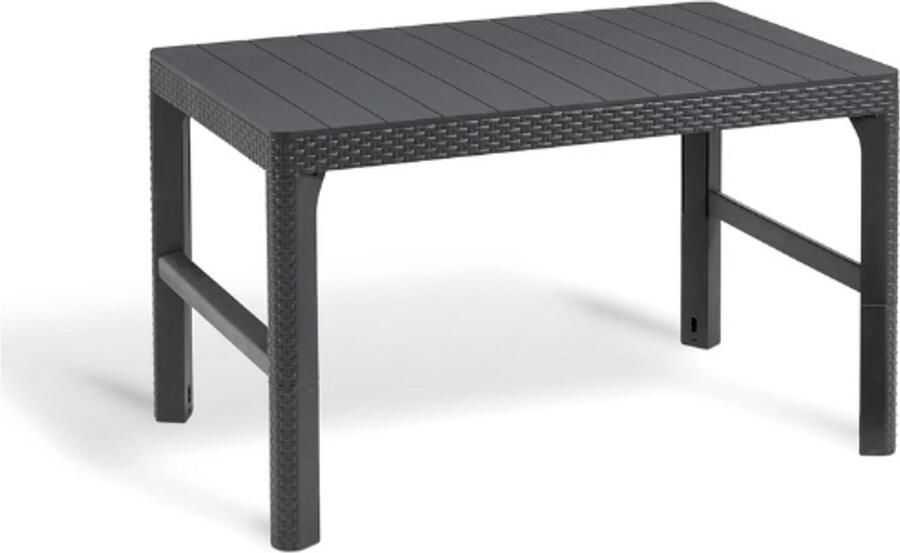 PEAM Tuintafel Lyon – In Hoogte Verstelbaar – Van Loungetafel Naar Eettafel – 116x71.5x66.5 cm – Kunststof – Grafiet – Weerbestendig – Keter