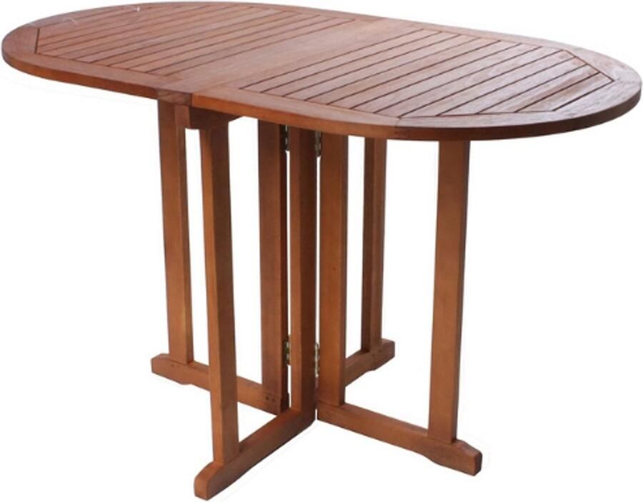 PEAM Tuintafel Ovaal Opklapbare Bistrotafel Van Geolied Eucalyptushout Klaptafel Voor Balkon Of Tuin 120 X 70 X 73 Cm