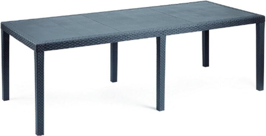 PEAM Tuintafel Roma Rechthoekige Uittrekbare Eettafel Tuintafel In Rotan-Look 100% Made In Italy 150 X 90 X 72 Cm Antraciet