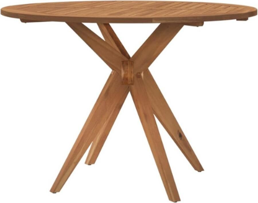 PEAM Tuintafel Rond Ø110x75 cm – Massief Acaciahout – Buitentafel Terrastafel Balkon Tafel Eettafel Voor Tuin Dinertafel – Duurzaam Tuinmeubel