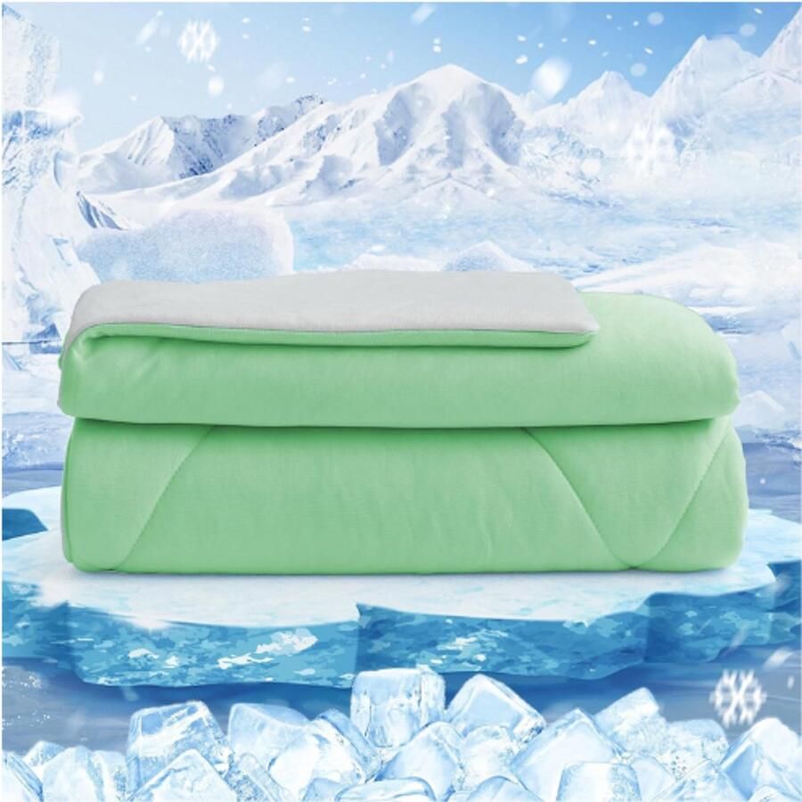 PEAM Verkoelende Deken Superzachte Zomerdeken Voor Tweepersoonsbed Q-Max > 0 4 Ademend En Frisse Koeldeken Groen 150x230 Cm