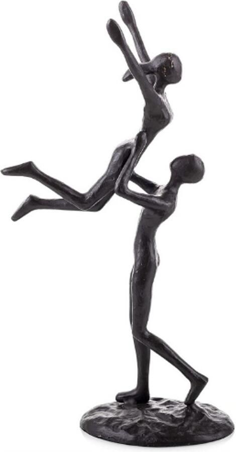 PEAM Vintage Paar Beeldjes Gietijzeren Rustiek Standbeeld Metaal Abstracte Zoete Figuren Kleine Ongebruikelijke Sculptuur Decoratie voor Thuis Tafel Boekenplank Desktop Nachtkastje Slaapkamer