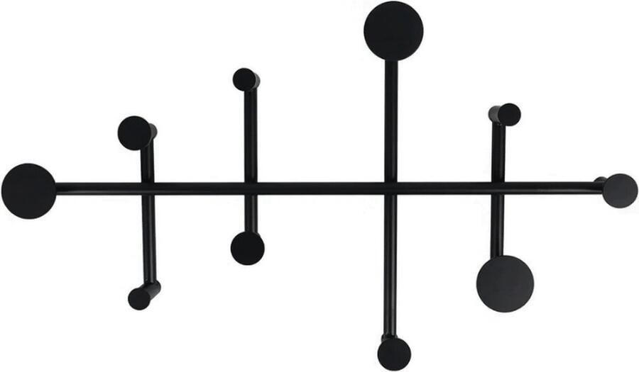 PEAM Wandgarderobe Met Minimalistisch Kapstokontwerp Moderne Metalen Wandgemonteerde Kapstok Voor Entree Woonkamer En Slaapkamer (Zwart)