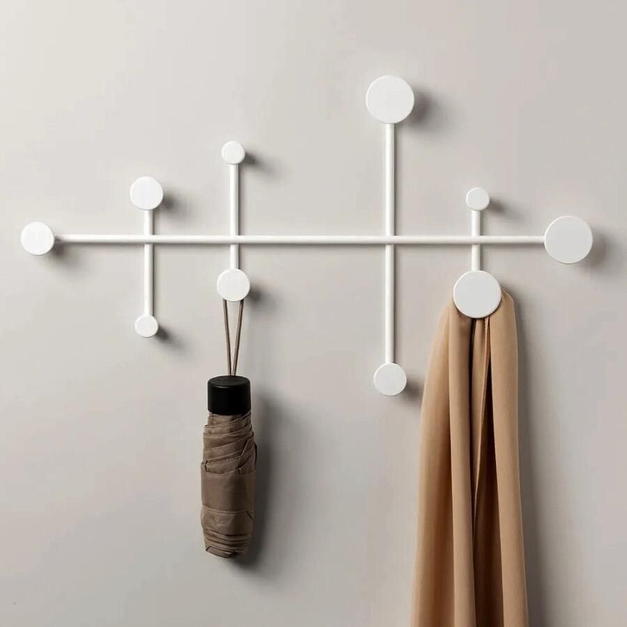 PEAM Wandgarderobe Met Minimalistisch Kapstokontwerp Moderne Metalen Wandkapstok Haken uit Berlijn Wit