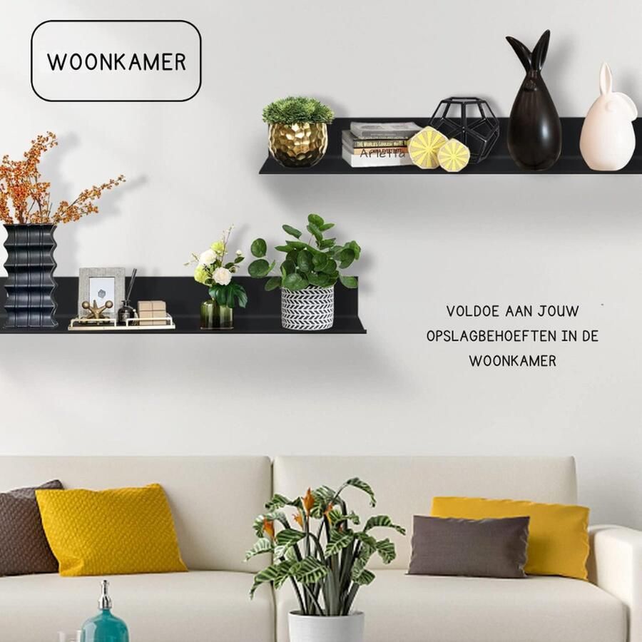 PEAM Wandrek Zwart Metaal 2 Stuks Fotolijst Rek Wandplank Zwevende Plank 30 Cm Voor Badkamer Slaapkamer Keuken Decoratieve Fotolijst