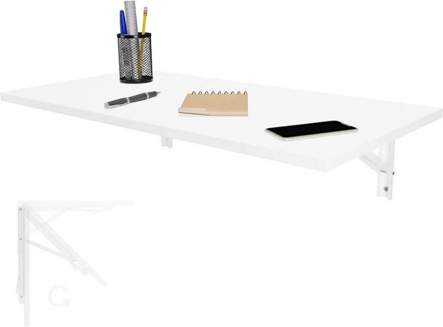 PEAM Wandtafel Bureautafelblad 80x40 cm in Wit Inklapbare Eettafel Keukentafel Voor Aan De Muur Bartafel Statafel Inklapbare Tafel Voor Kantoor En Keuken