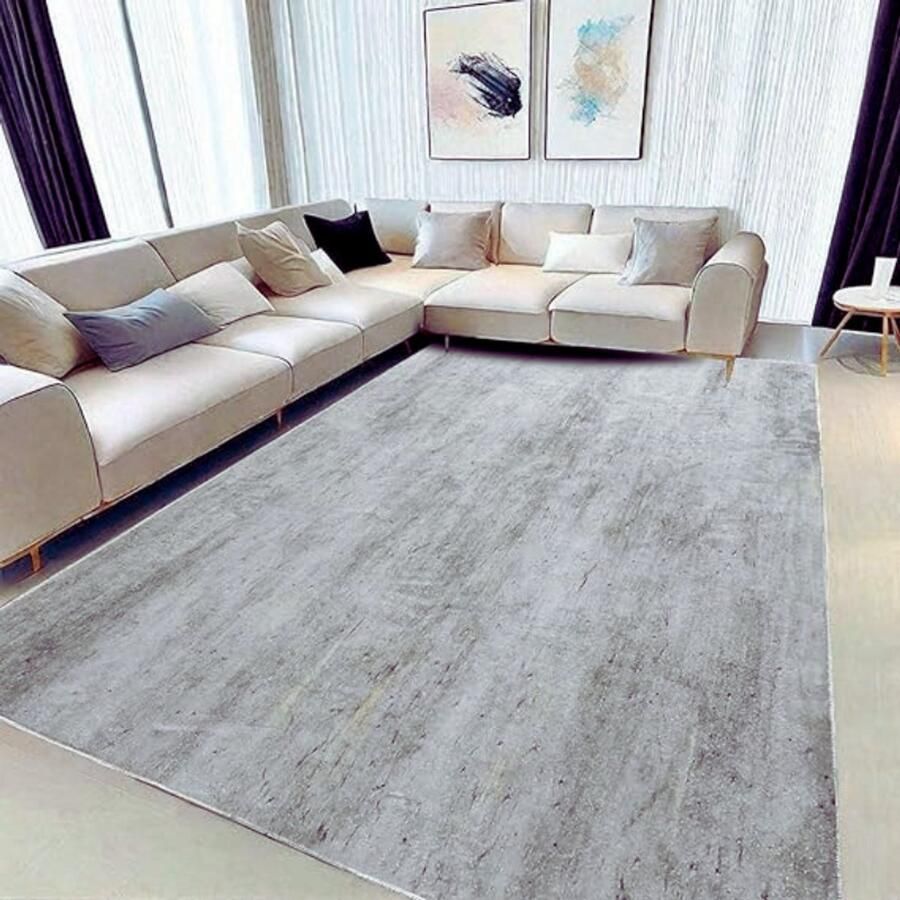 PEAM Wasbaar Kortpolig Vloerkleed Zacht Antislip Tapijt Abstract Lichtbruin Multikleur Modern Woonkamer- En Slaapkamerkleed