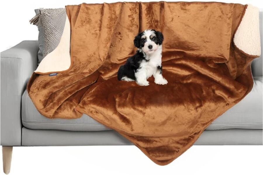 PEAM Waterdichte Hondendeken 101 x 126 cm Geschikt Voor Kleine of Grote Honden Luxe Fleecedeken Omkeerbare Deken Kattendeken Wasbaar Waterdichte Meubelbescherming Voor Bed Bank Auto Bank