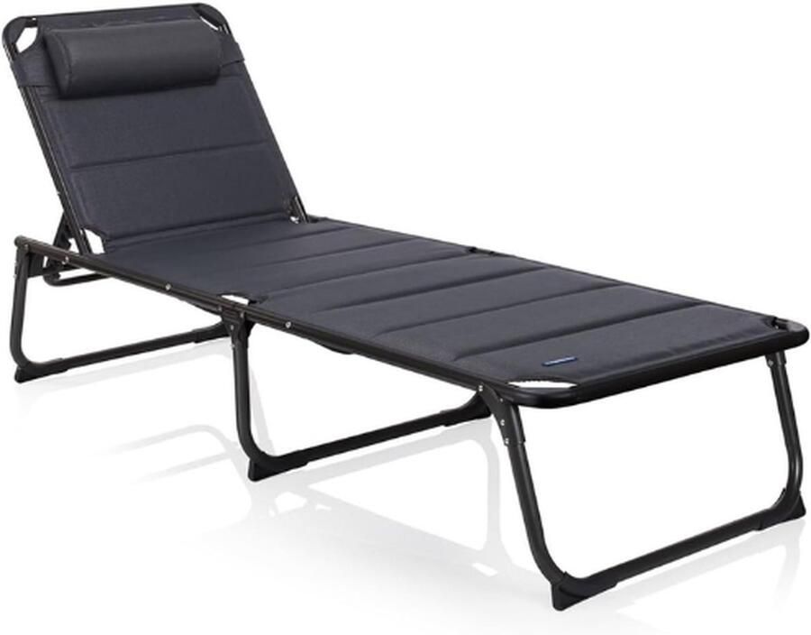 PEAM Zonneligstoel Ligstoel Ancona Comfortabele Opvouwbare Ligstoel Ideaal Voor Tuin Balkon & Camping Verstelbare Rugleuning Stevige Constructie