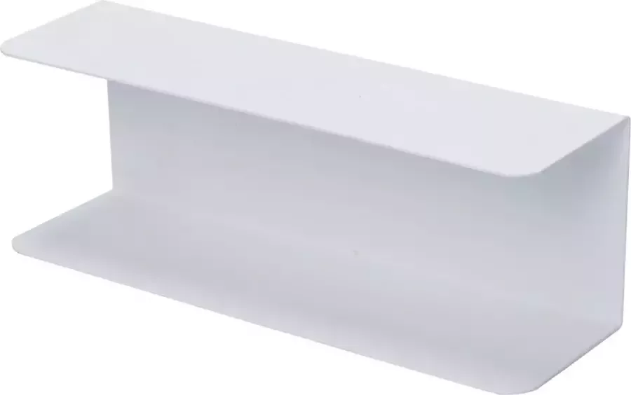 Pekodom Wandplank Staal Gevouwen Dubbel Wit 60x14x12cm