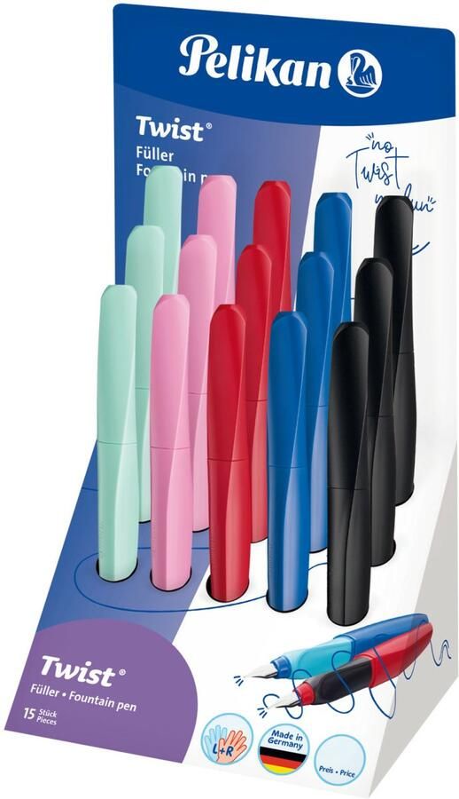 Pelikan Twist vulpen Cartridgevulsysteem Verschillende kleuren 15 stuk(s)