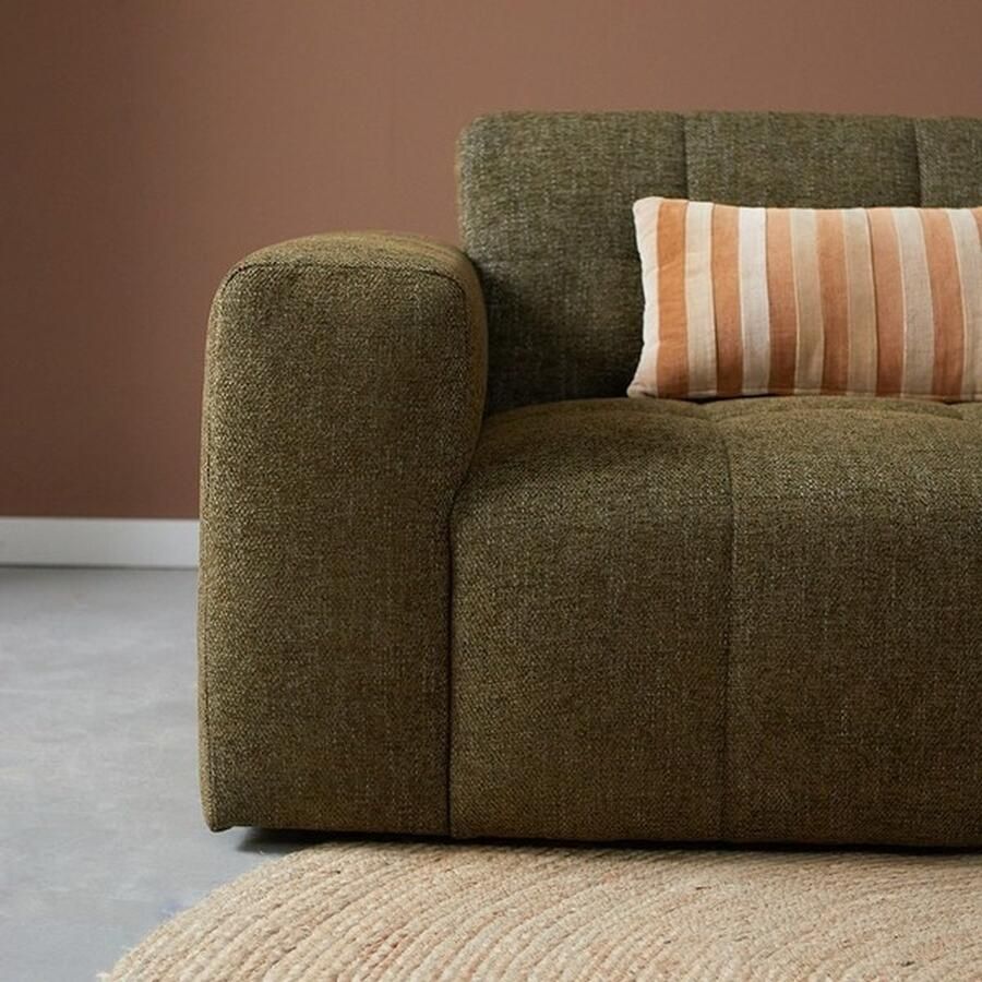 Lizzely Garden & Living Hoekbank Wave groen loungebank 305cm polyester bankstel rechts - Foto 2