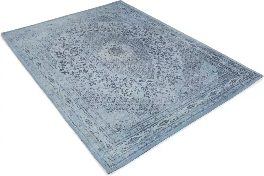 Perezvloerkleden.nl Vintage vloerkleed Tatum blauw katoen 250x200cm