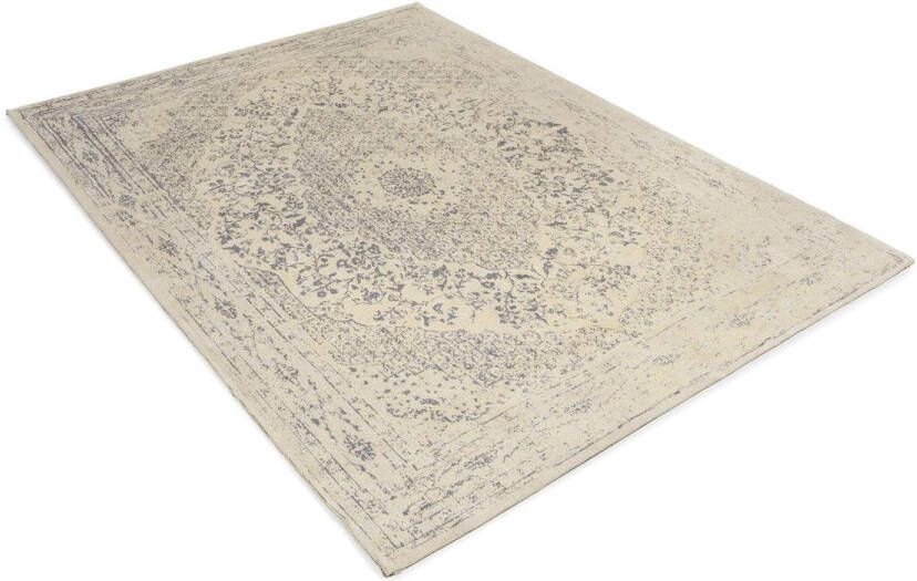 Perezvloerkleden.nl Vintage vloerkleed Tatum grijs geel katoen 140x70cm