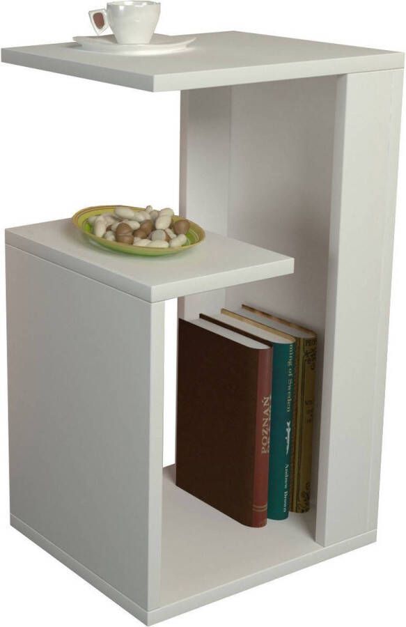 Perfecthomeshop Bijzettafel Stijlvol Wit 35x60x29 5cm Duurzaam Melamine