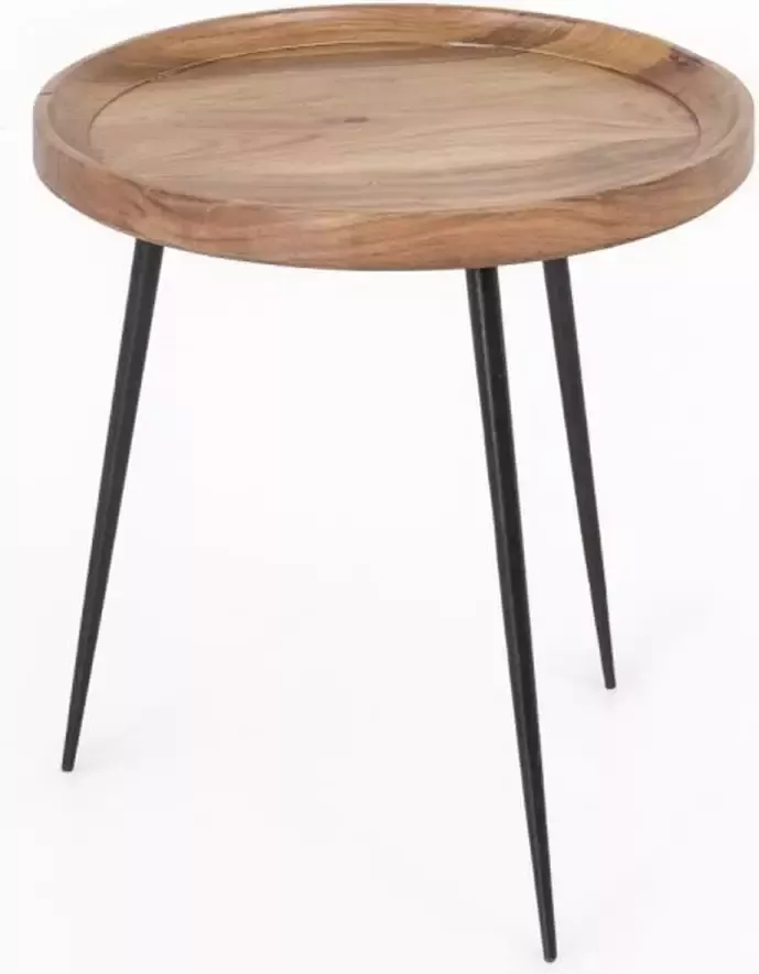 Perfecthomeshop Houten bijzettafeltje 52x46 cm – Bijzettafel Retro Look – Duurzaam Geproduceerde Bijzet tafel