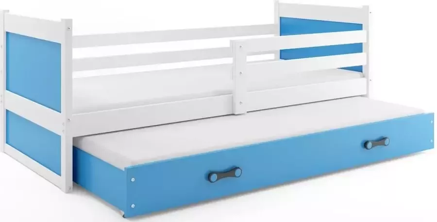 Juniorbed Met onderbed 90x200 Blauw – Inclusief Opbergruimte en lattenbodem – Tienerbedden met Opberg ruimte – Tienerbed met Lade TÜV getest – Perfecthomeshop