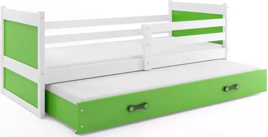 Juniorbed Met onderbed 90x200 Groen – Inclusief Opbergruimte en lattenbodem – Tienerbedden met Opberg ruimte – Tienerbed met Lade TÜV getest – Perfecthomeshop