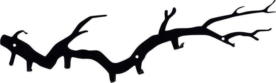 Perfecthomeshop Kapstok Metalen Muurhaak in Zwart Metaal Afmetingen 87x22x0.2cm Ideaal voor Thuisdecoratie