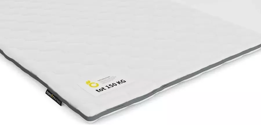 Perfectmatras Koudschuim Topper HR 50 – 160x190 cm – Harde Topper Matras – Stevige Topper Voor Zware Mensen – Antialergisch & Wasbare tijk – Coldfoam Coco Strong