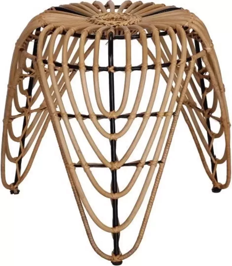 Perfecthomeshop Rotan bijzettafel 46x53 cm – Vintage Look tafeltje – Duurzaam Geproduceerde Salon Tafel