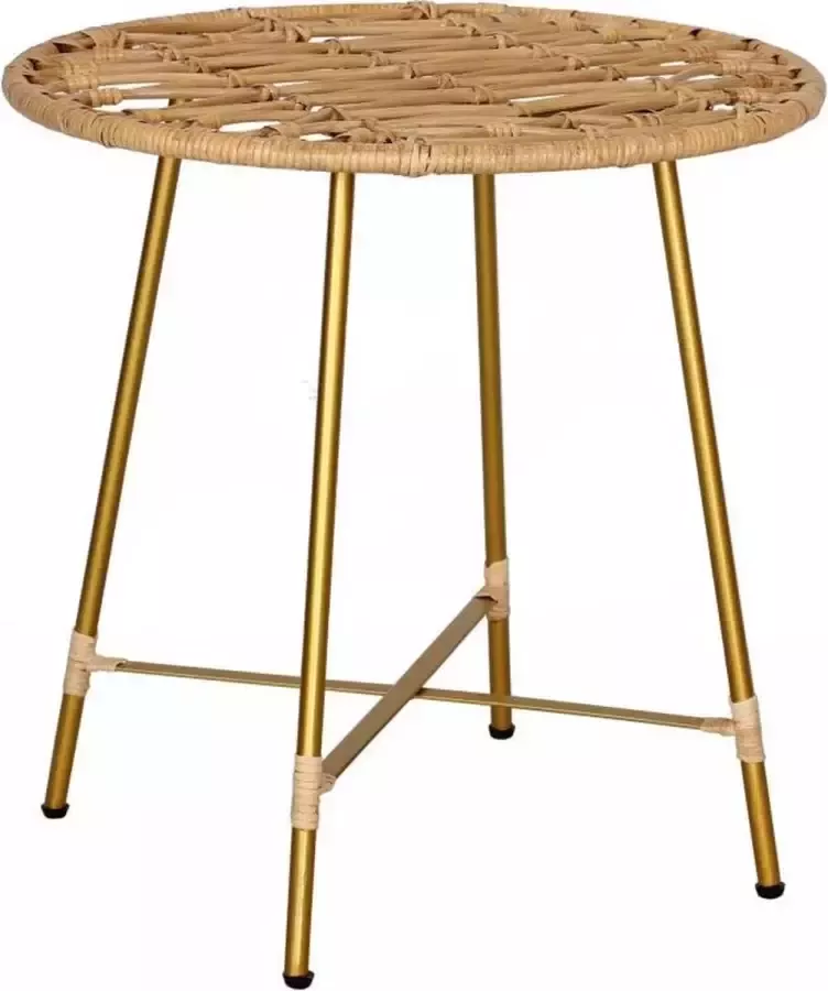 Perfecthomeshop Rotan tafeltje 55x55 cm – Vintage rotan tafel – Salontafel Rotan Bijzettafeltje Rotan