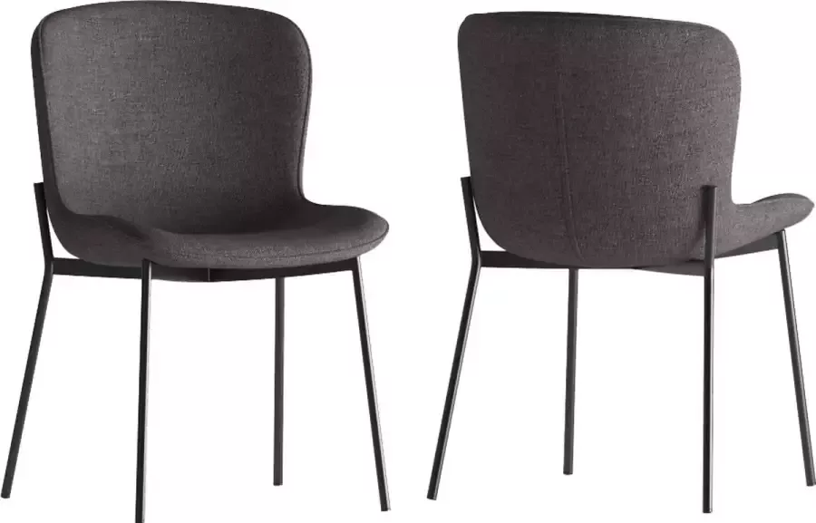 Perfecthomeshop Set van 2 Eetkamerstoelen Donker Grijs Donker Grijze Design Kuipstoelen Unieke Kuipstoel Eetkamer Grijs Samson