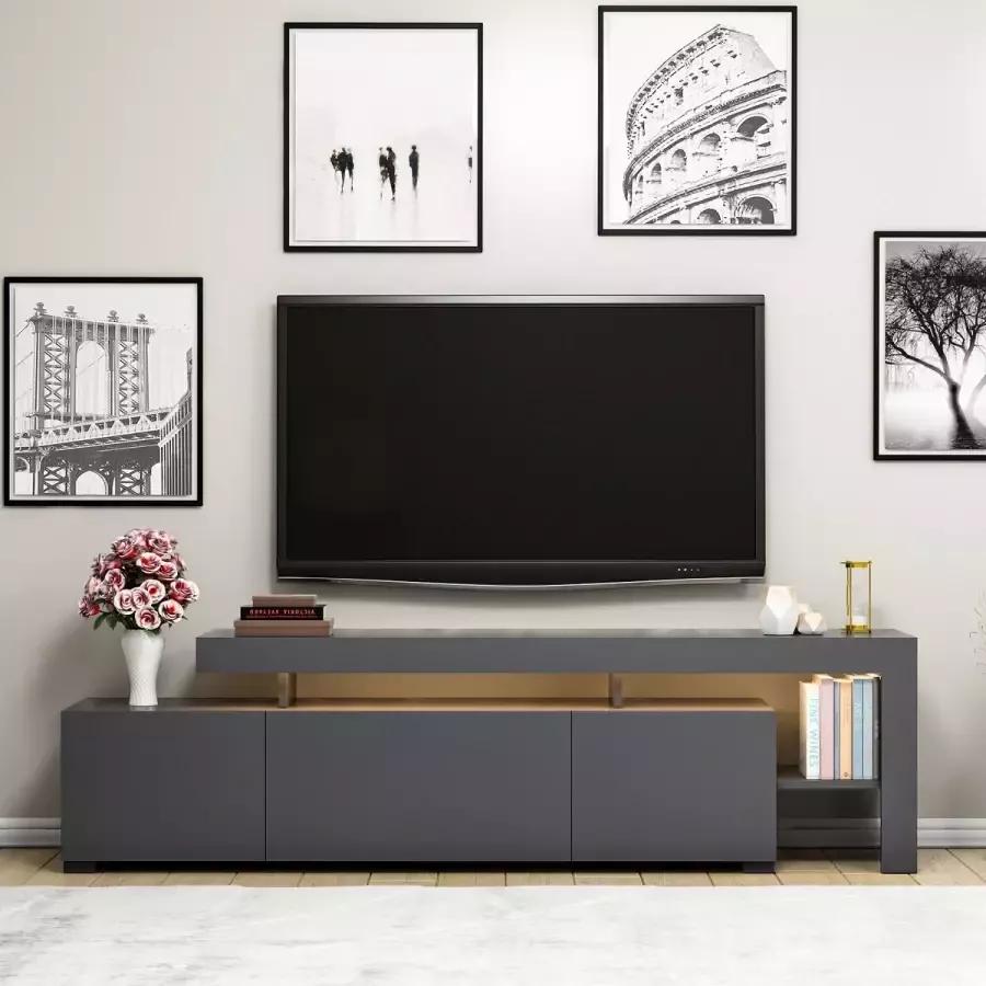 Perfecthomeshop Staand Elegant TV-meubel Antraciet Modern 162x35x53cm